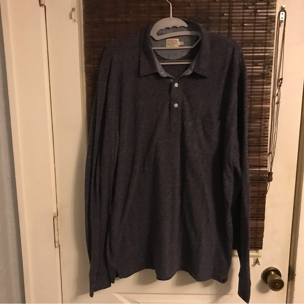Faherty Men's Long-Sleeve Cotton Polo Shirt